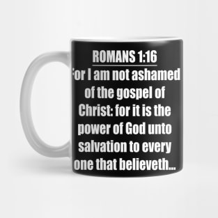 Romans 1:16 King James Version (KJV) Bible Verse Typography Mug